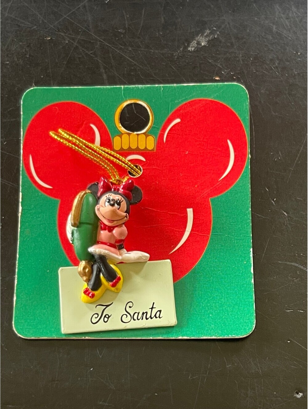 1996 Enesco Disney Minnie Mouse To Santa Miniature Christmas Ornament NWT